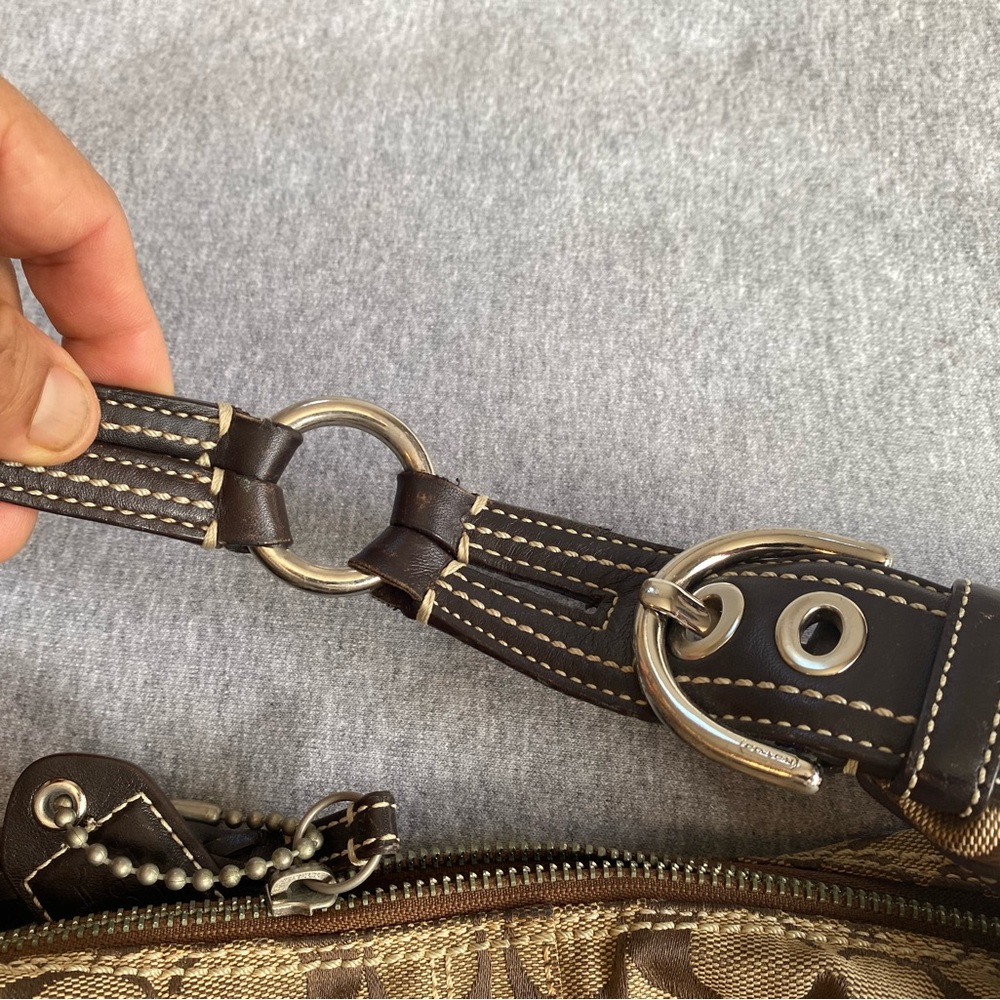 Y2K Coach Authentic Hobo Brown Signature C Shoulder Hand Bag Purse K 10601 - Picture 14 of 16